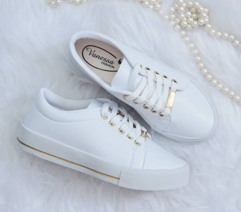 Tênis Feminino Casual Liso - Branco